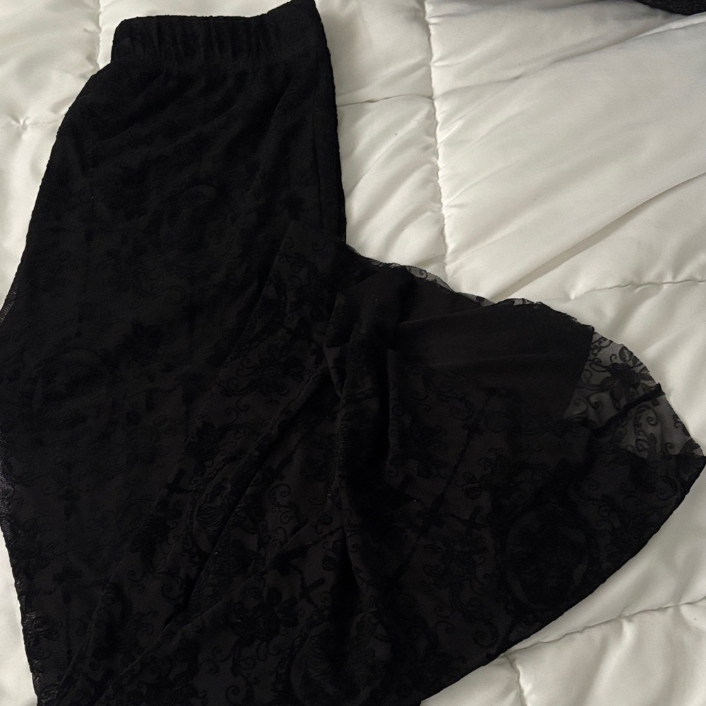 Black Patterned Pants - Picture 2 of 4